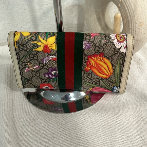 Gucci Long Wallet Ivory Floral PrintMulticolor - Picture 3 of 12
